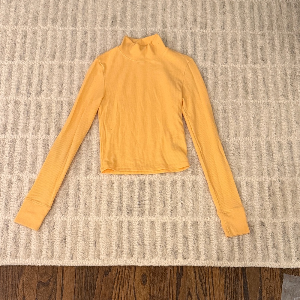 American Eagle Outfitters Yellow Long Sleeve Top